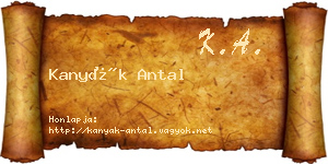 Kanyák Antal névjegykártya
